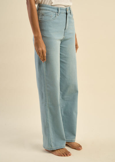 Jean large taille haute