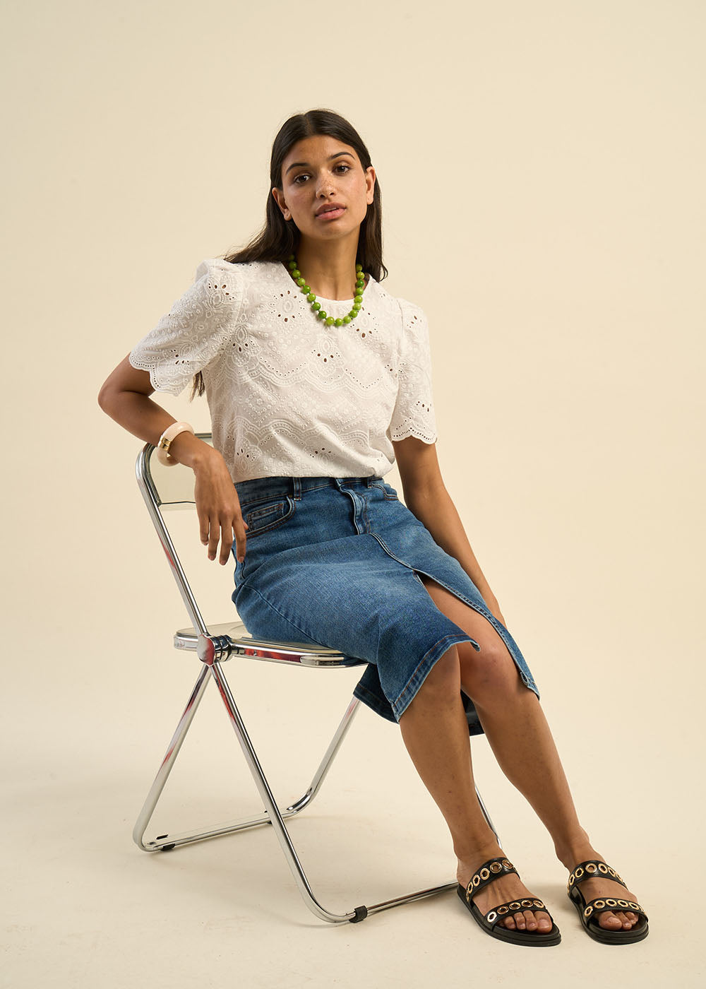 Jupe en jean midi