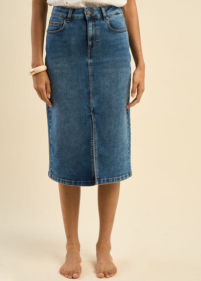 Jupe en jean midi