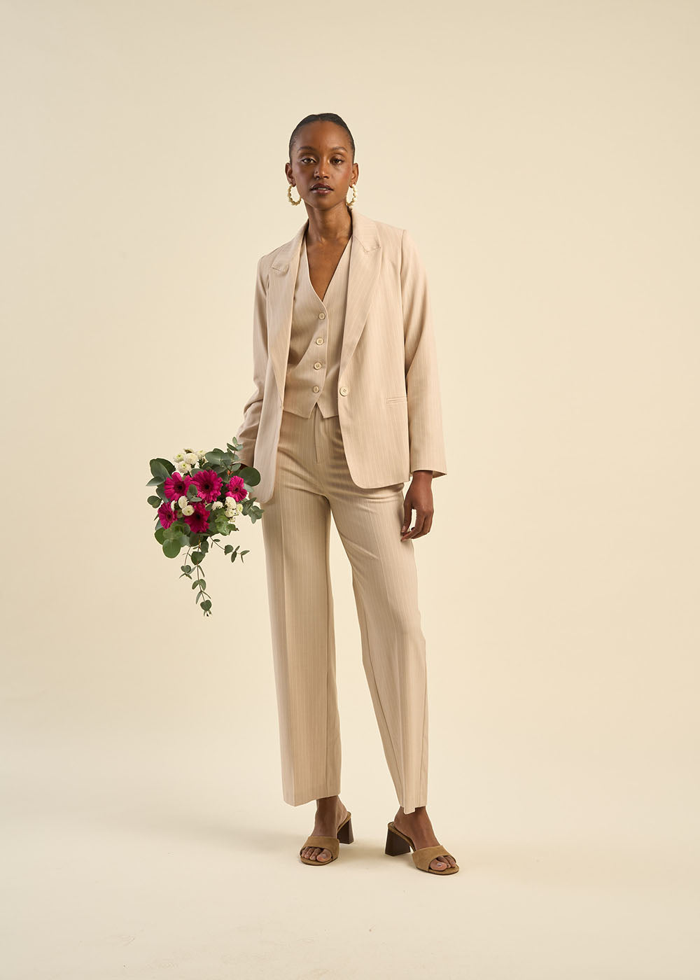 Veste de tailleur à rayures