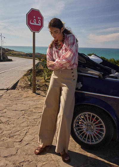 Pantalon droit à pont