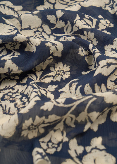Blouse imprimée floral à col tunisien