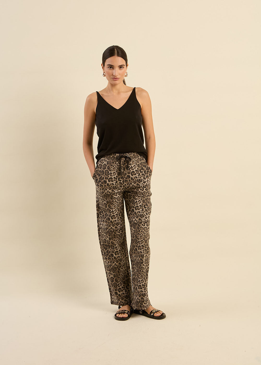 Pantalon fluide imprimé jaguar