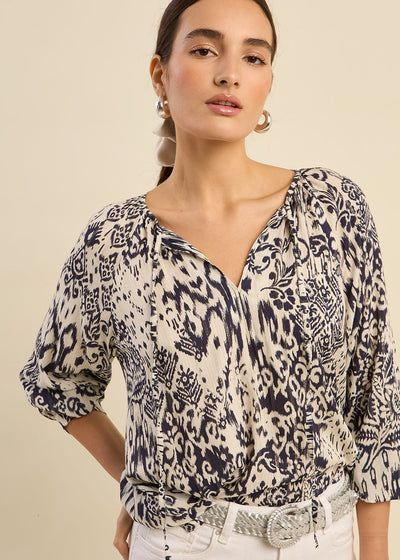Blouse imprimée Ikat