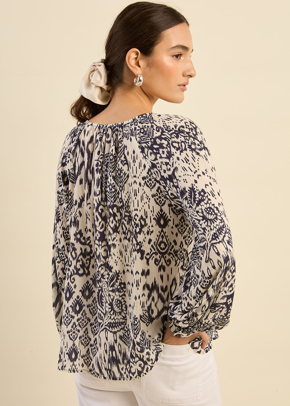 Blouse imprimée Ikat