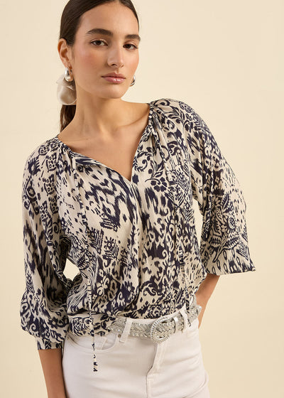 Blouse imprimée Ikat