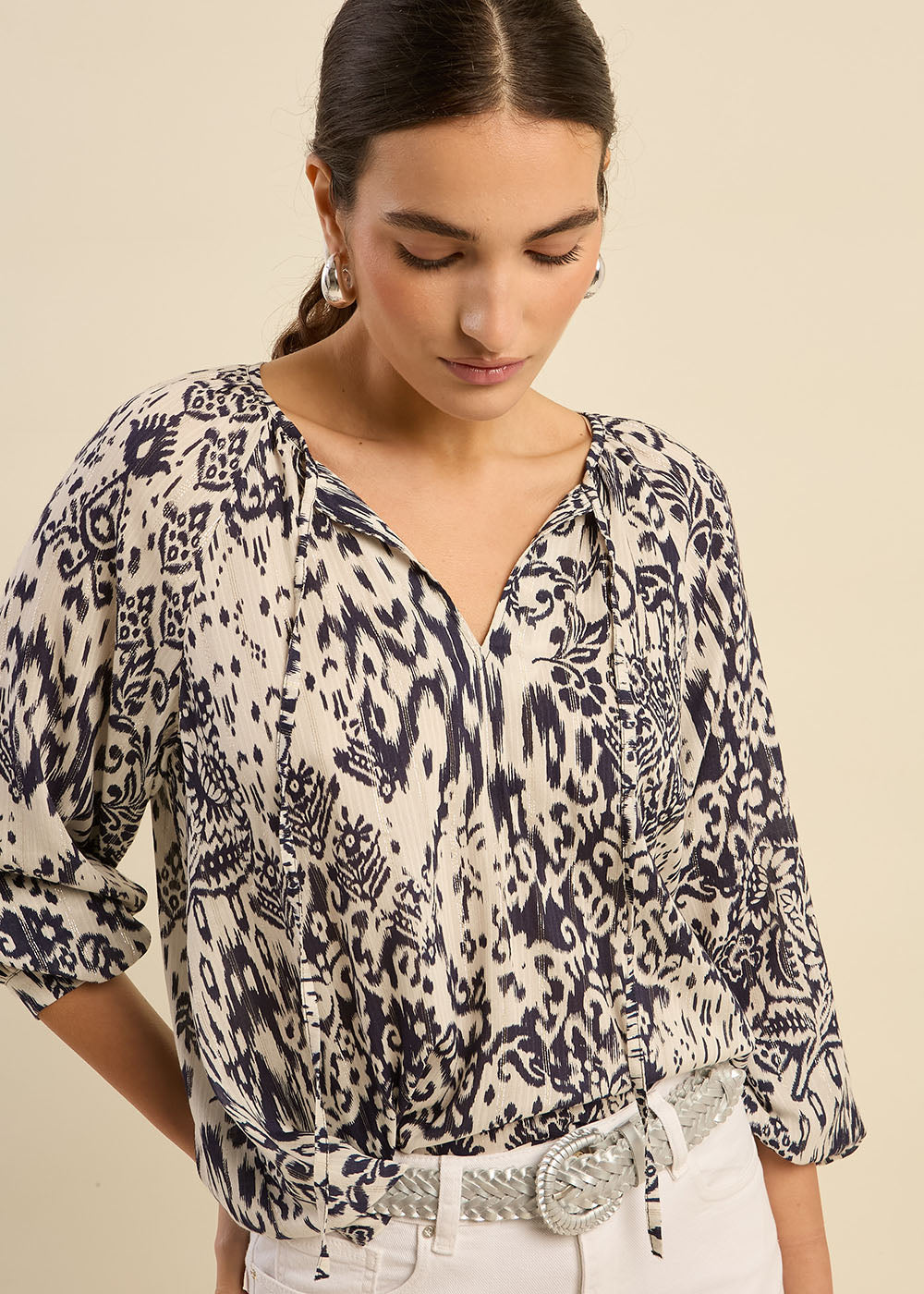 Blouse imprimée Ikat