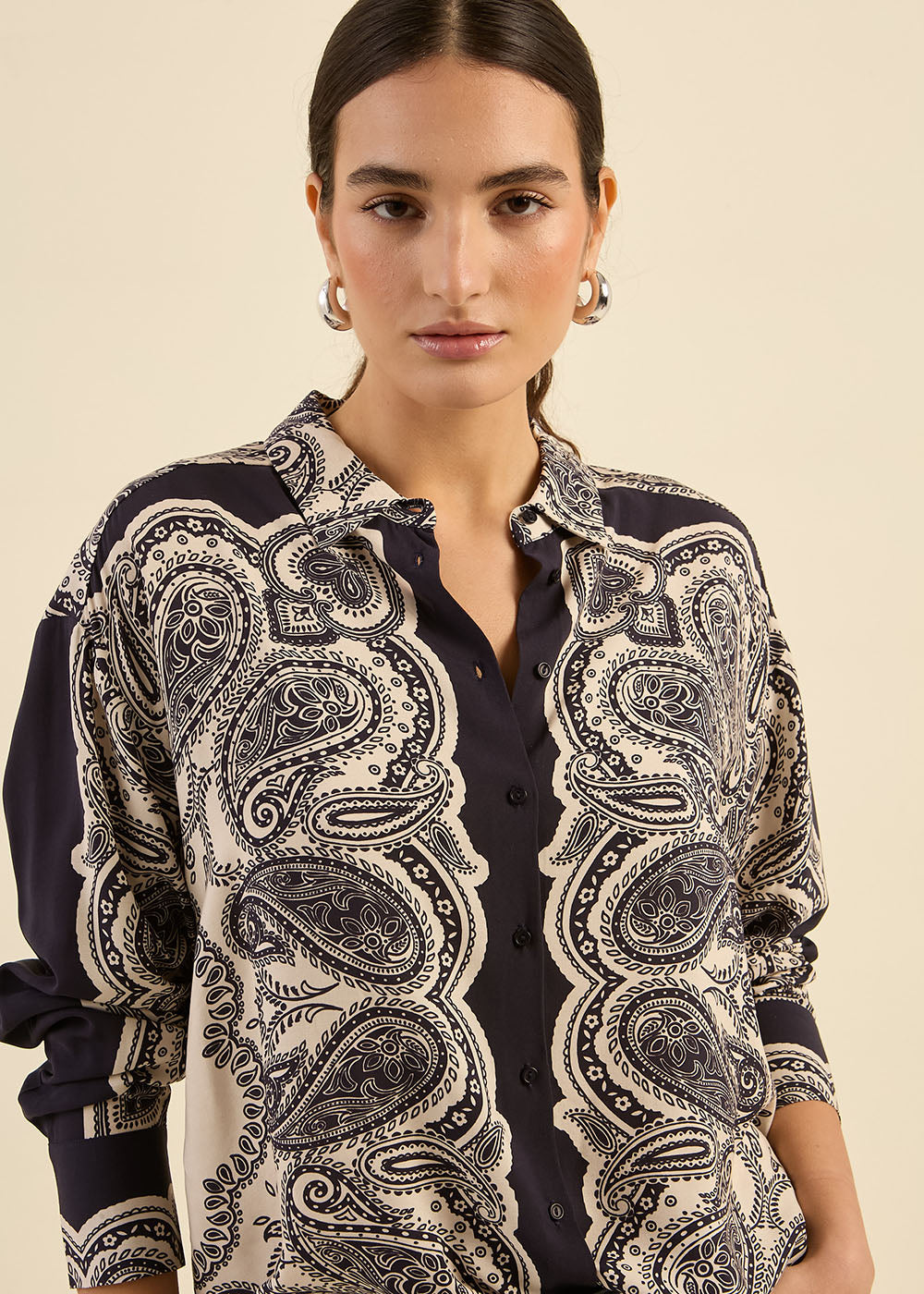 Chemise oversize à imprimé cachemire