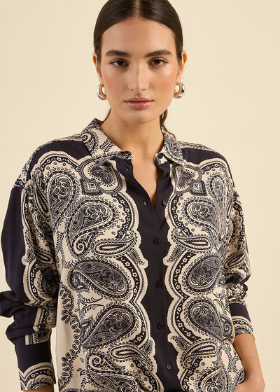 Chemise oversize à imprimé cachemire