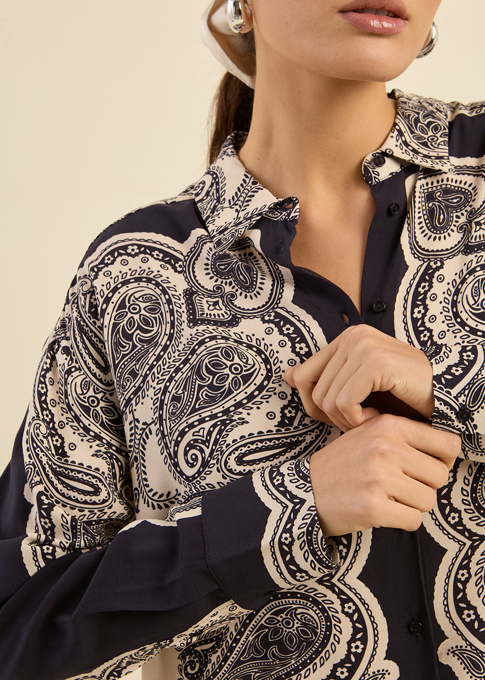 Chemise oversize à imprimé cachemire