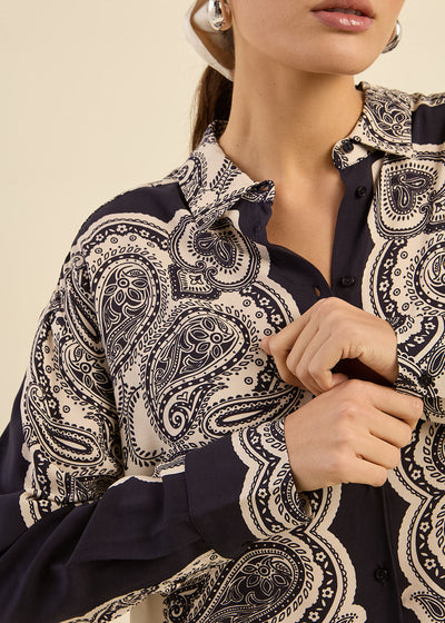 Chemise oversize à imprimé cachemire