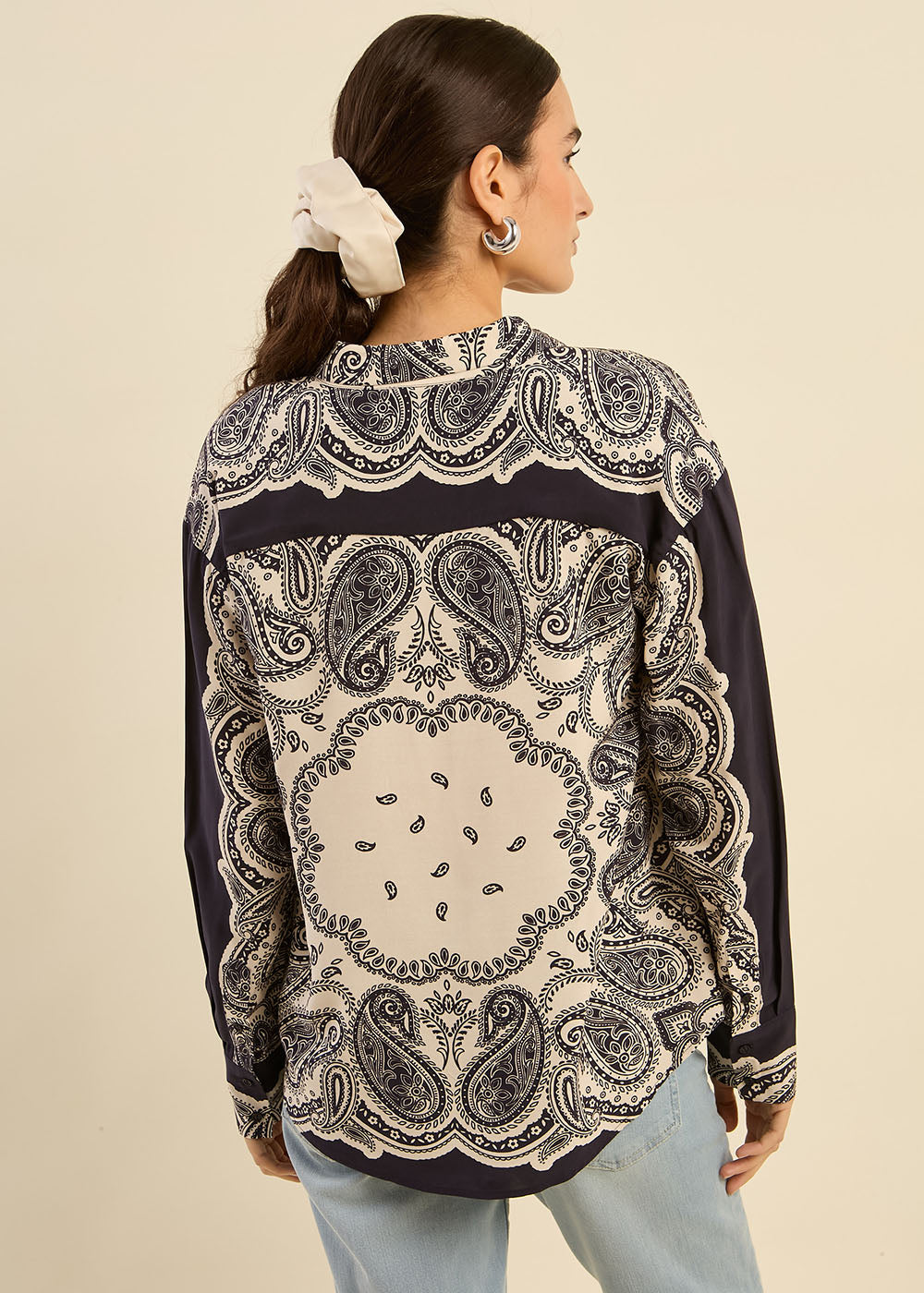 Chemise oversize à imprimé cachemire