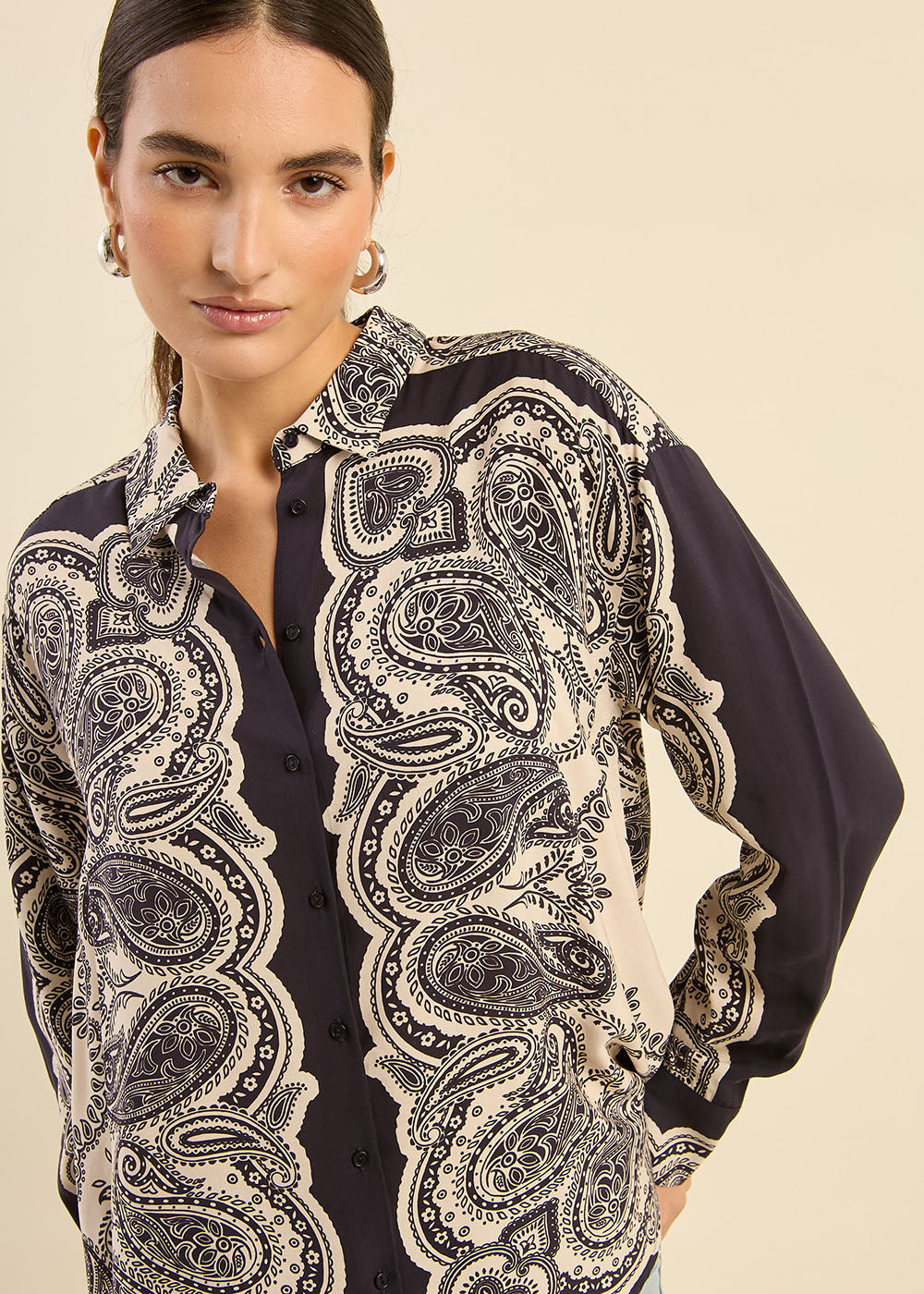 Chemise oversize à imprimé cachemire