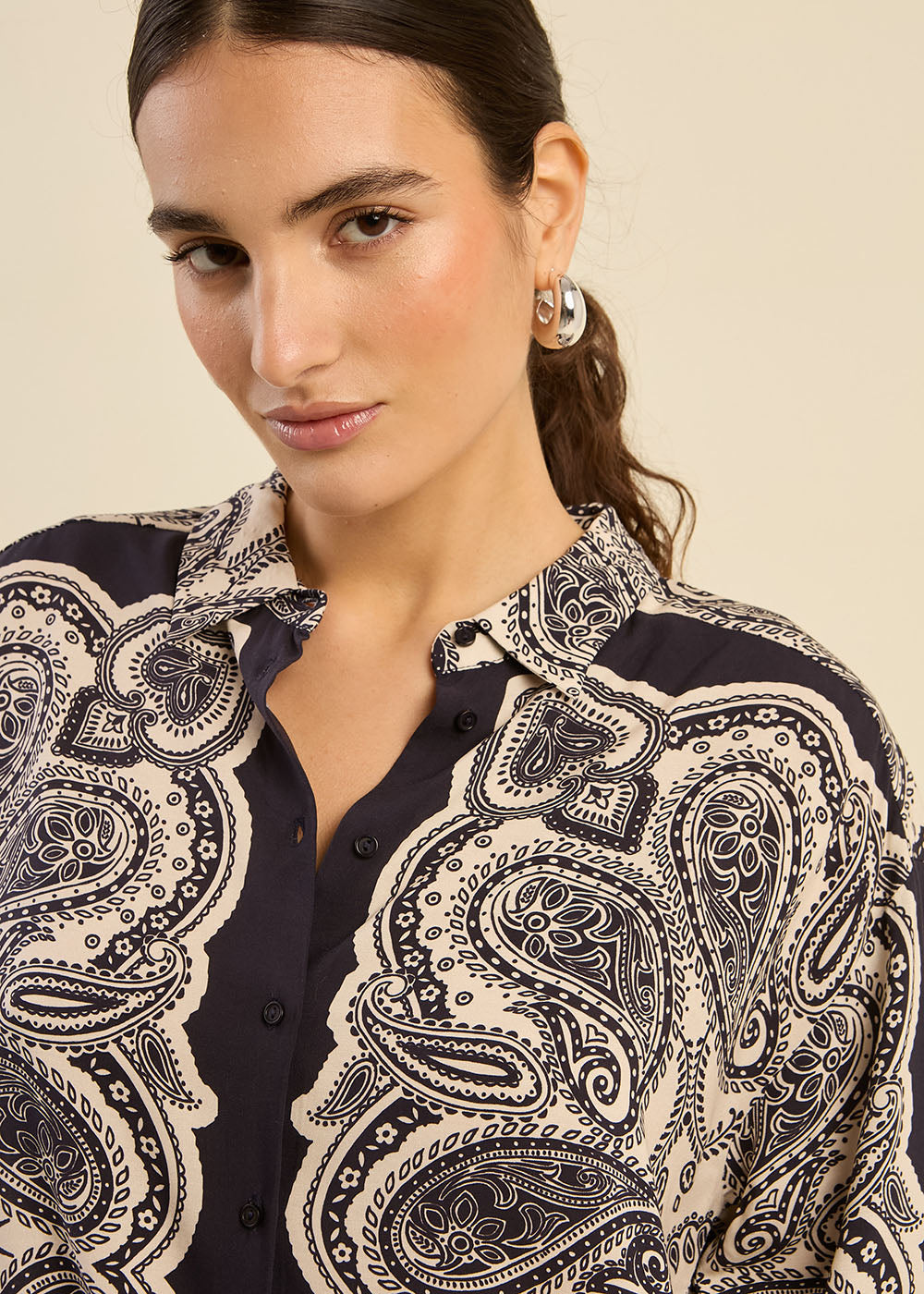 Chemise oversize à imprimé cachemire