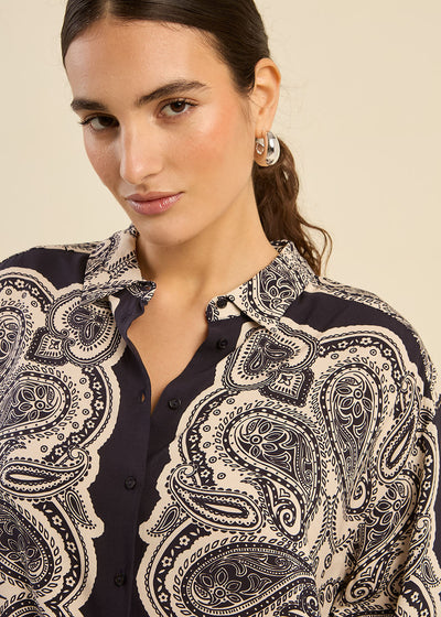 Chemise oversize à imprimé cachemire