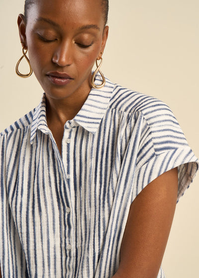 Chemise manches courtes rayée