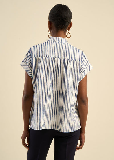 Chemise manches courtes rayée