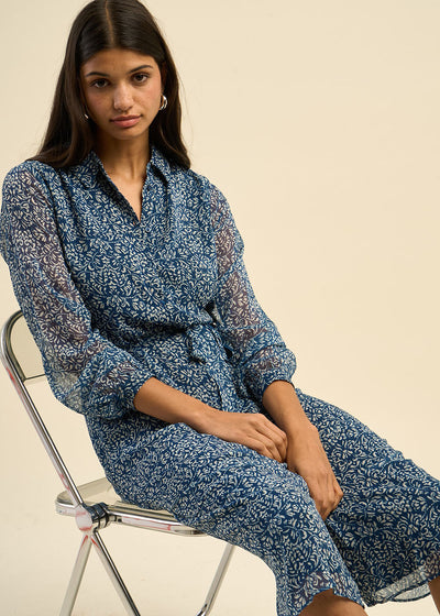 Robe chemise imprimée et longue