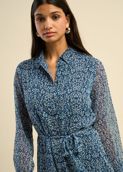 Robe chemise imprimée et longue
