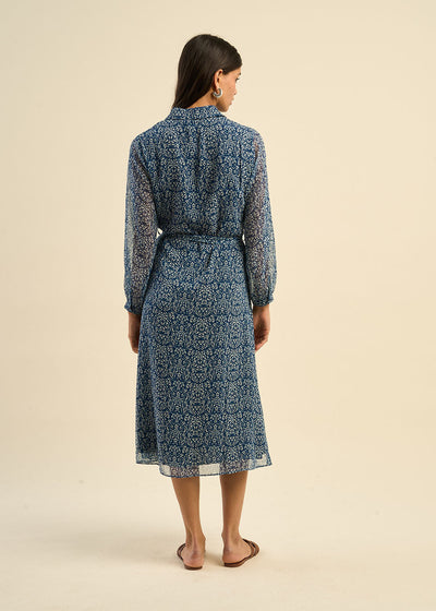 Robe chemise imprimée et longue
