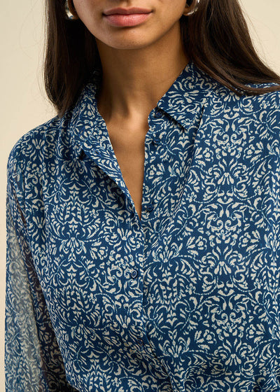 Robe chemise imprimée et longue