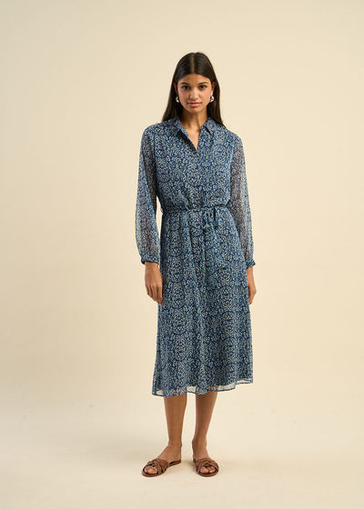 Robe chemise imprimée et longue
