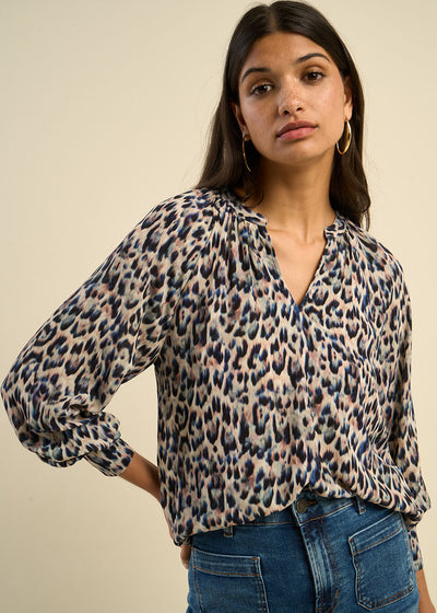 Blouse fluide imprimée léopard