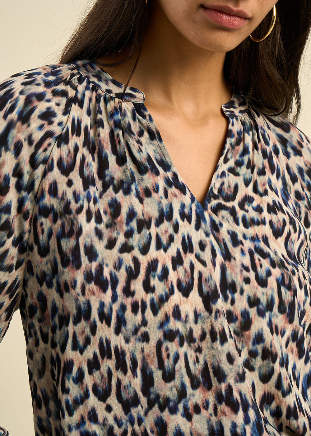 Blouse fluide imprimée léopard