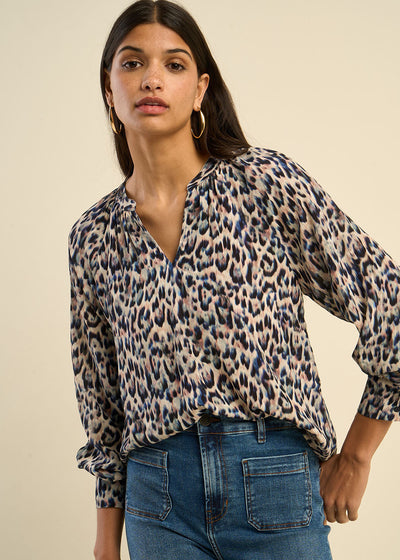 Blouse fluide imprimée léopard