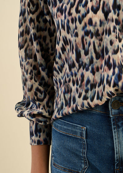 Blouse fluide imprimée léopard