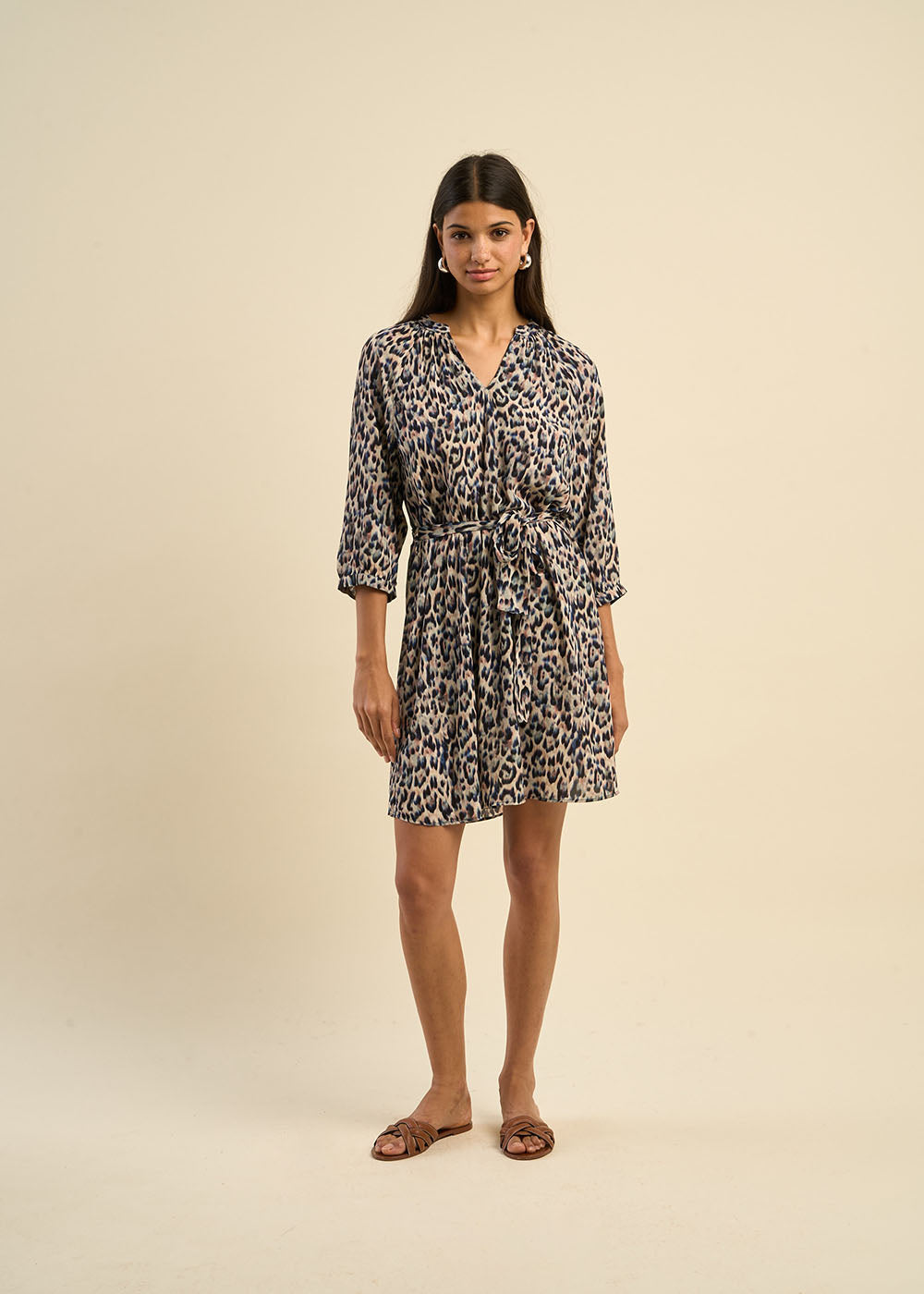 Robe courte imprimée léopard