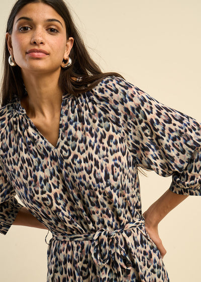 Robe courte imprimée léopard