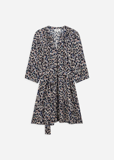 Robe courte imprimée léopard
