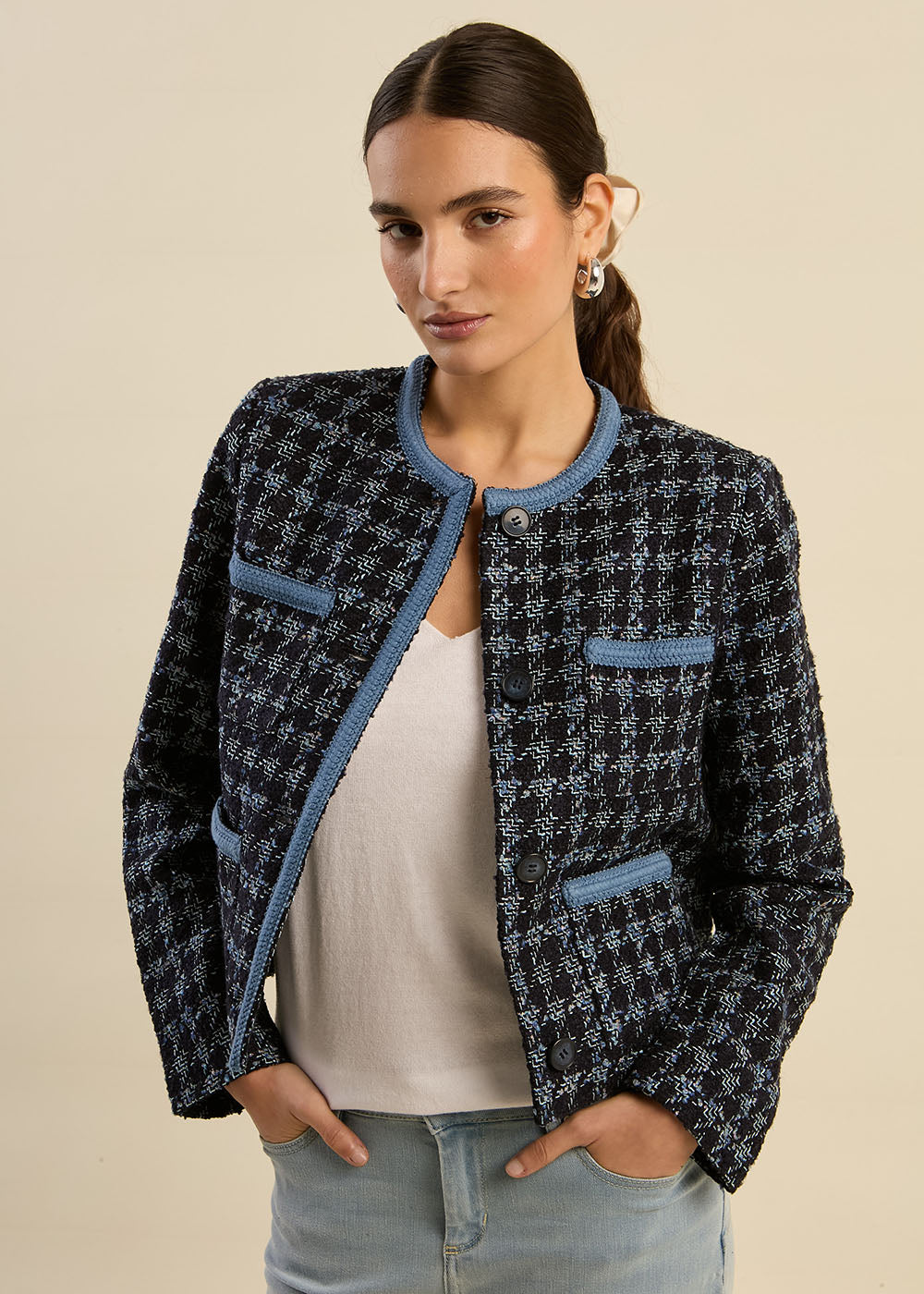Veste courte en tweed