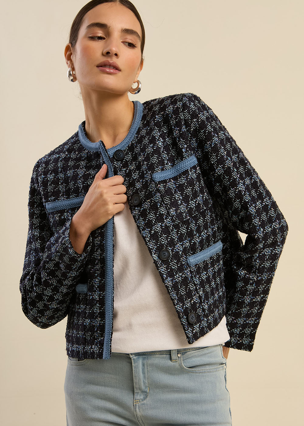 Veste courte en tweed