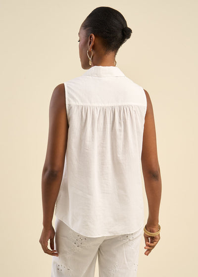 Chemise sans manches brodée
