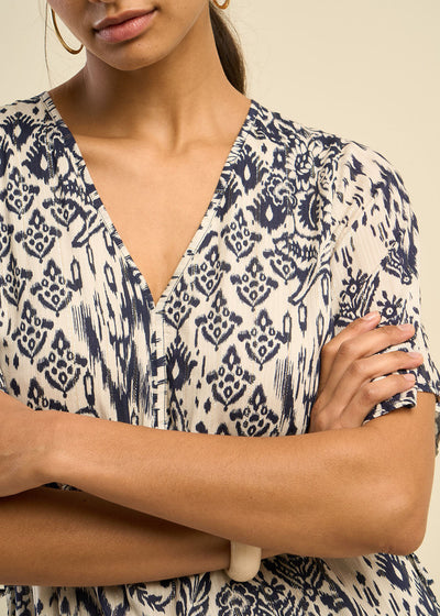 Robe longue imprimée Ikat