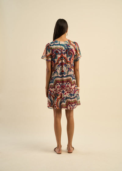 Robe droite courte imprimée