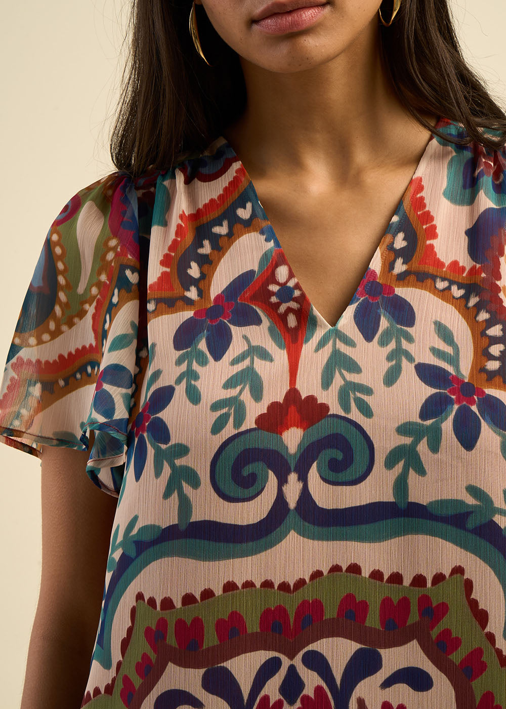 Robe droite courte imprimée