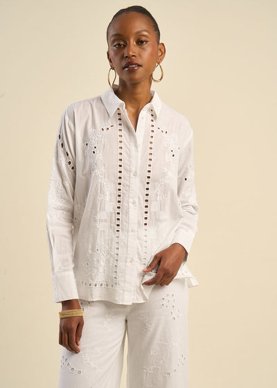 Chemise brodée à manches longues
