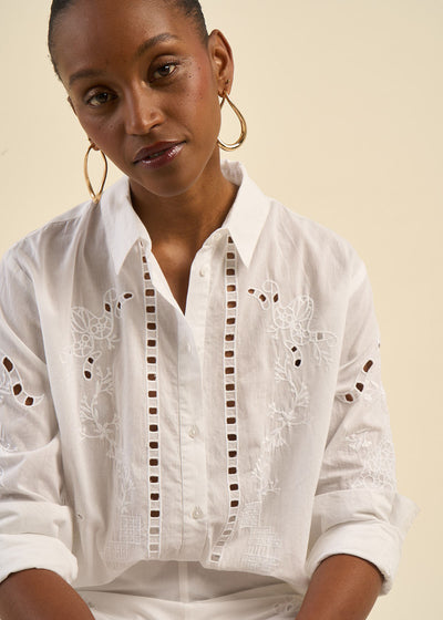 Chemise brodée à manches longues