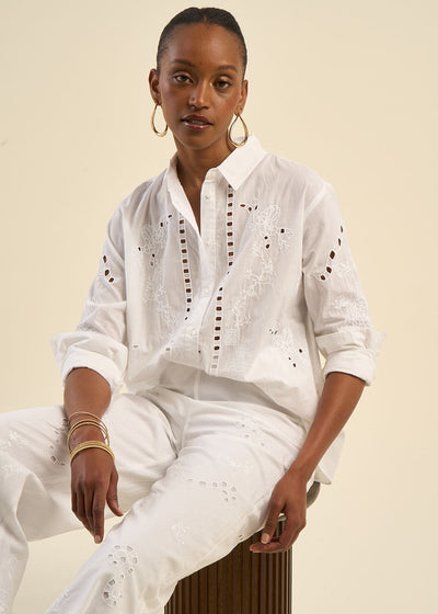Chemise brodée à manches longues