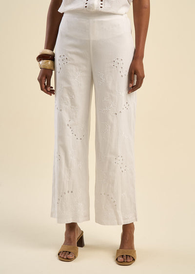 Pantalon brodé