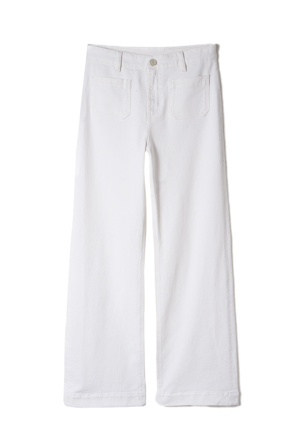 Jean à jambes larges avec revers et taille haute