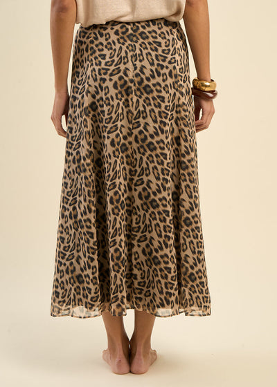 Jupe midi imprimé animalier