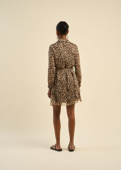 Robe chemise imprimé léopard