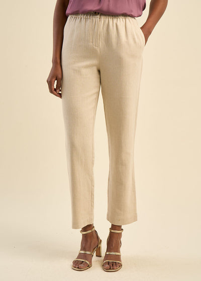Pantalon 7/8 coton & lin