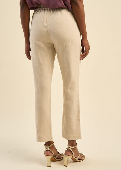 Pantalon 7/8 coton & lin