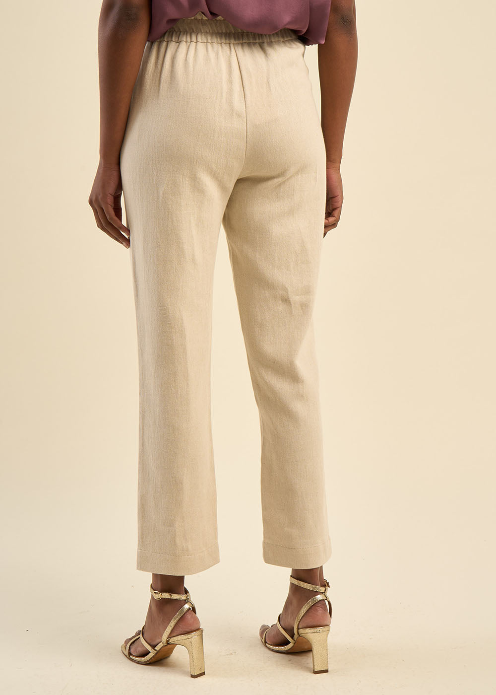 Pantalon 7/8 coton & lin