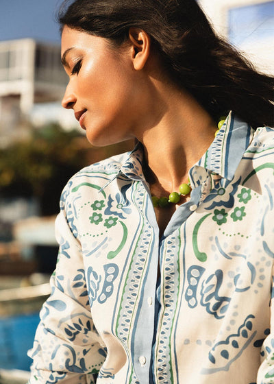 Chemise ample à imprimé placé